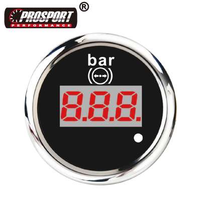 52mm 0~10 bar black face red LED digital air pressure gauge for car automobile generator bus tuning car truck