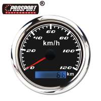 3-1/3" 85 mm 0~120 km/h black face waterproof KMH Speedometer for marine boat yacht