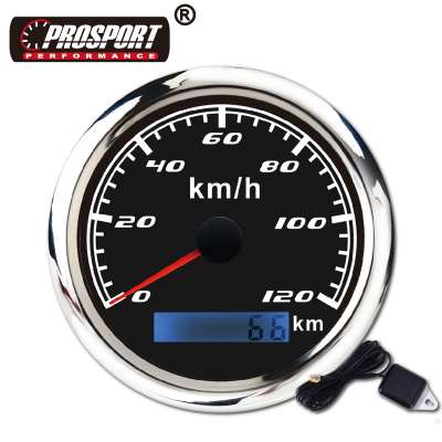 3-1/3" 85 mm 0~120 km/h black face waterproof KMH GPS Speedometer for marine boat yacht