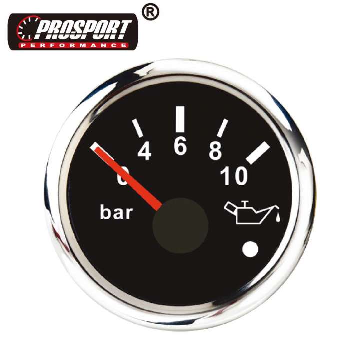 52mm 0~10 bar black face red LED needle Oil pressure gauge for car automobile generator bus tuning car truck